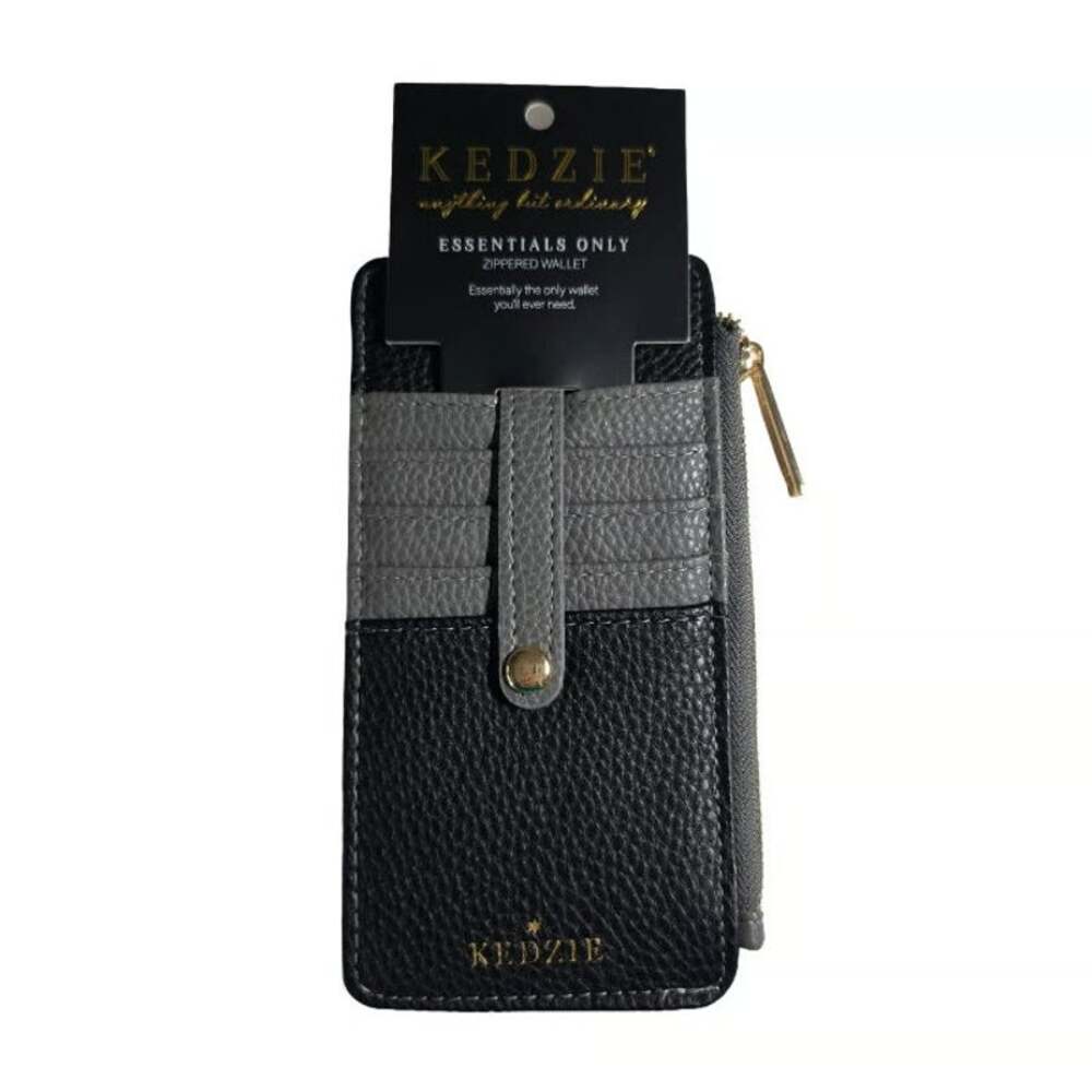 NEW Kedzie Anything But Ordinary Essentials Only Zippered Card Wallet Snap Close